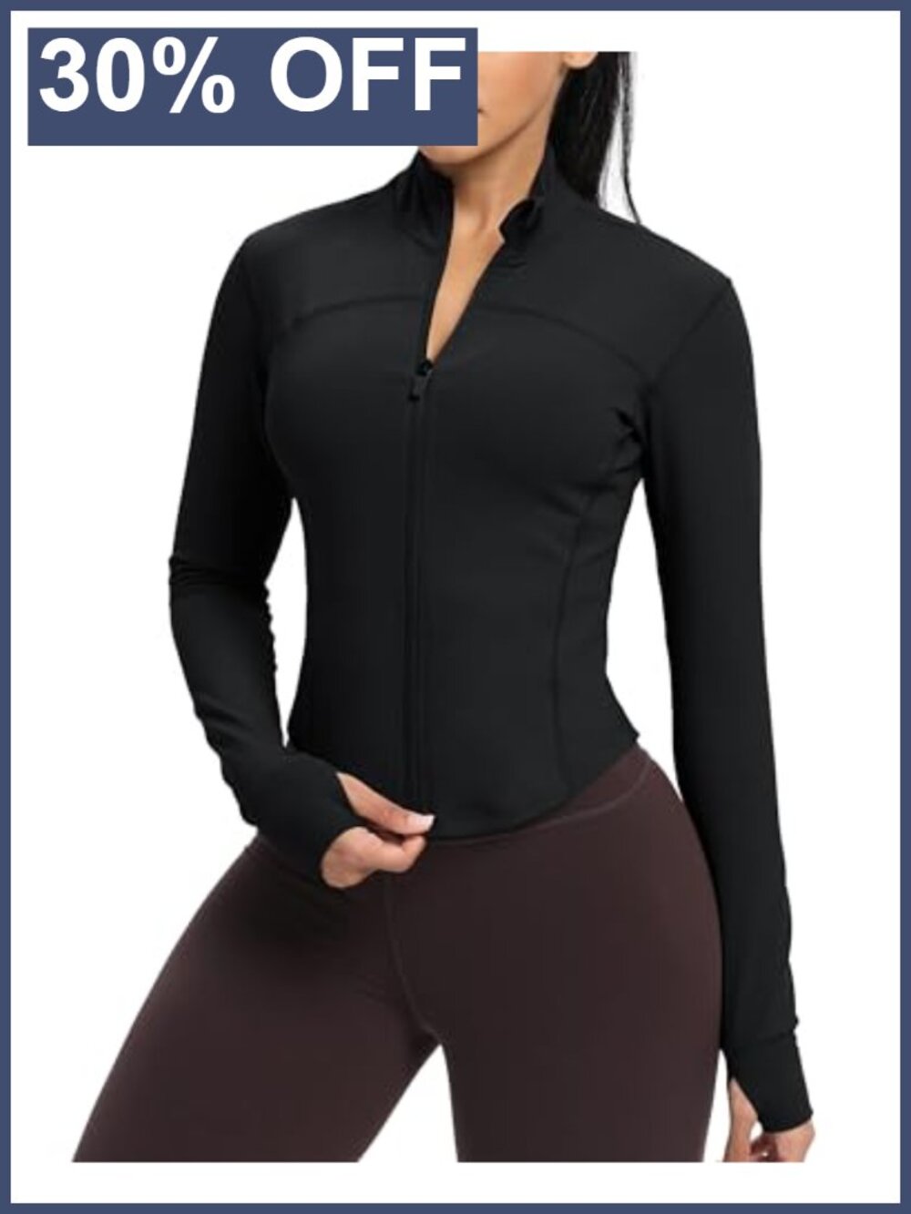 Women's Zip Up Cropped Workout Jacket Lightweight Slim Fit Athletic